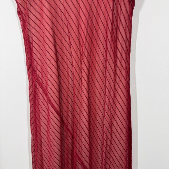 BCBG Red Vintage Y2K 90s Boho Silk Wool Sheer Lined Maxi Dress Size 2 - Picture 12 of 14